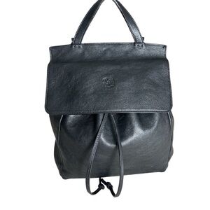 Gorgeous Il Bisonte Black Leather Backpack